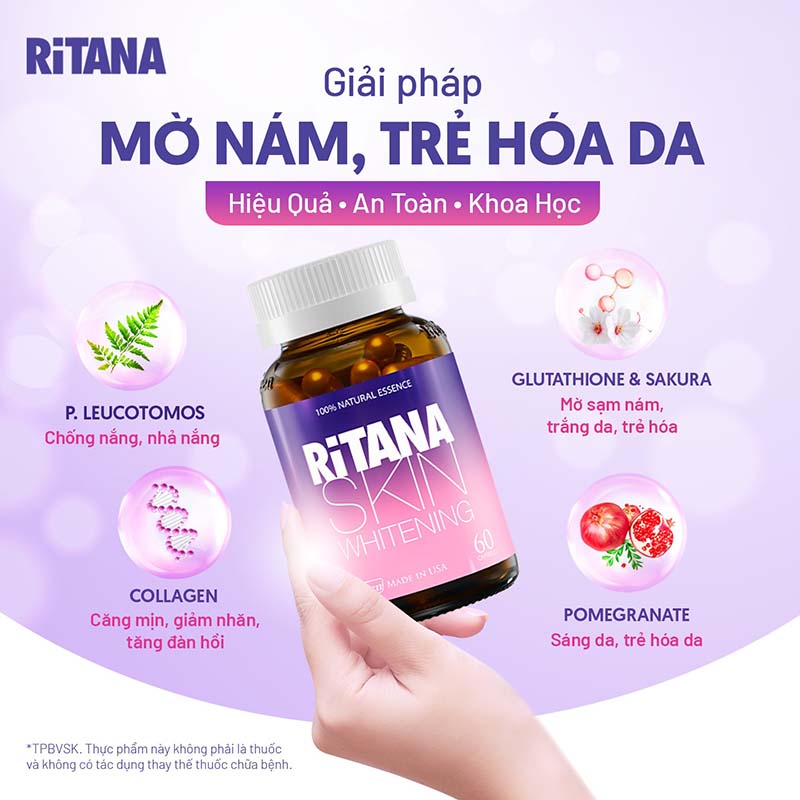 Viên uống RiTANA chứa nhiều thành phần tốt cho da