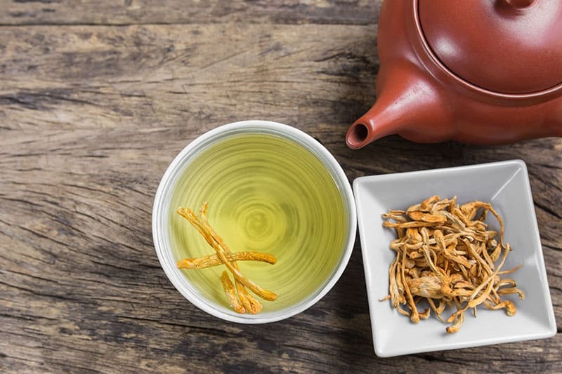 Pha trà đông trùng hạ thảo chữa mất ngủ