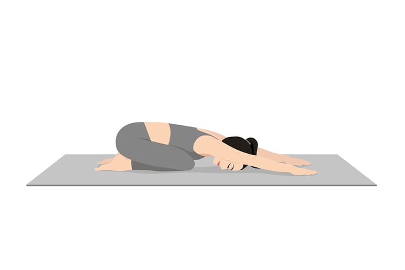 Yoga trước khi ngủ tư thế em bé