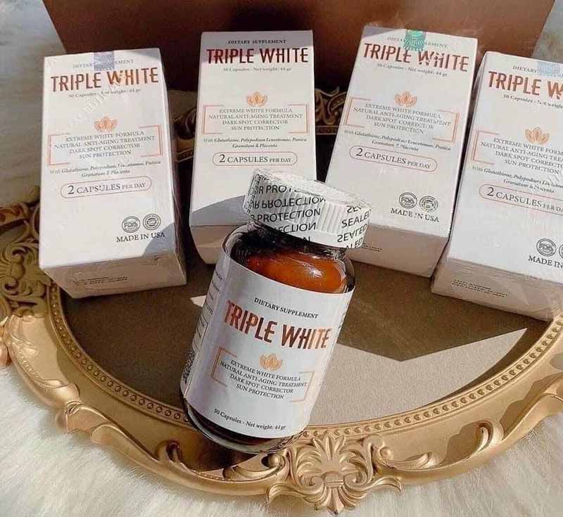 Viên uống trắng da dành cho nam Triple White 1200mg Glutathione