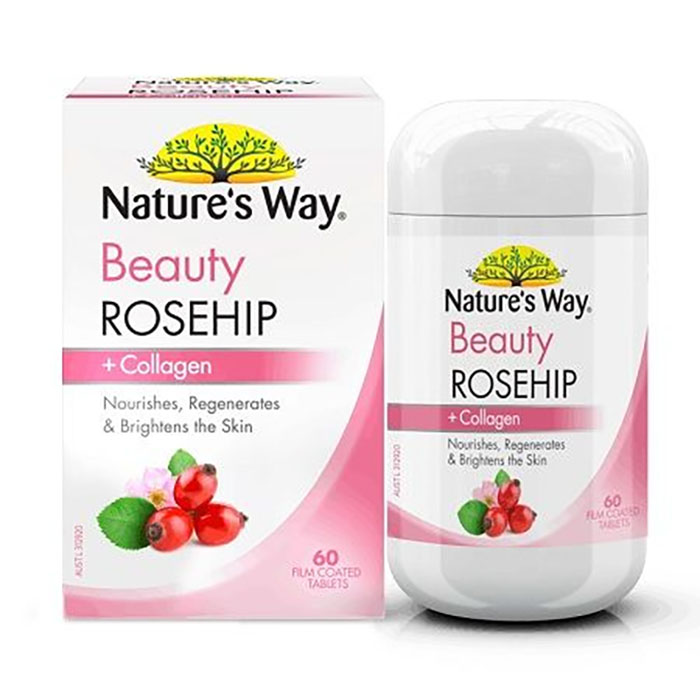 Viên uống trắng da của Úc Nature's Way Beauty Rosehip + Collagen