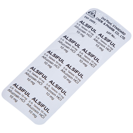 Mặt sau của vỉ thuốc Alsiful