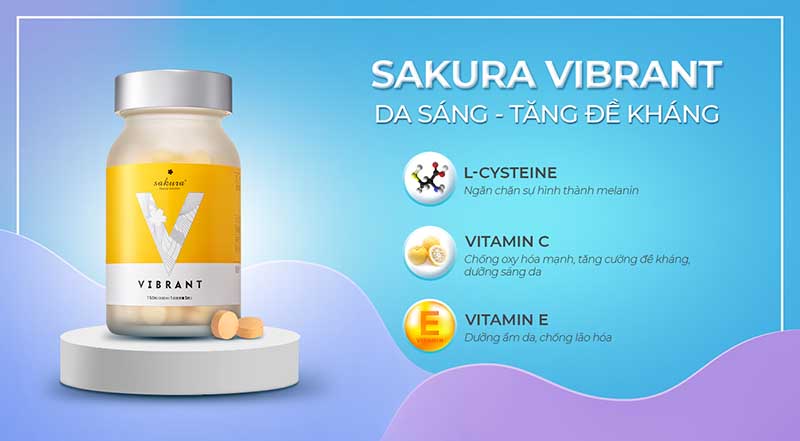 Viên uống làm trắng da của Nhật Sakura Vibrant chứa chiết xuất từ trái Yuzu nổi tiếng của Nhật Bản