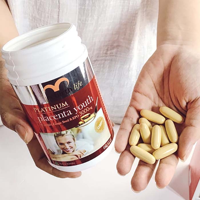 Viên uống trắng da Úc - Rebirth Platinum Placenta Youth