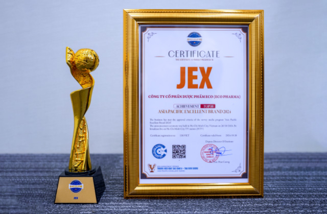 JEX - TOP 10 THƯƠNG HIỆU XUẤT SẮC CHÂU Á - THÁI BÌNH DƯƠNG 2024