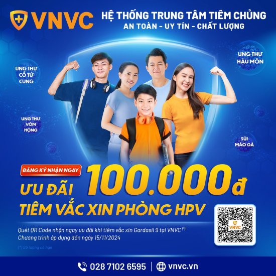 Ưu đãi tiêm vắc xin phòng HPV tại VNVC