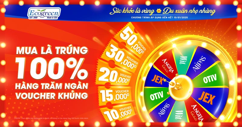 Đã có 78.000 khách hàng trúng 100% voucher mua hàng – trừ tiền ngay tại nhà thuốc! Tham gia ngay!