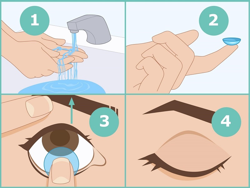 Cách đeo lens mắt đúng cách