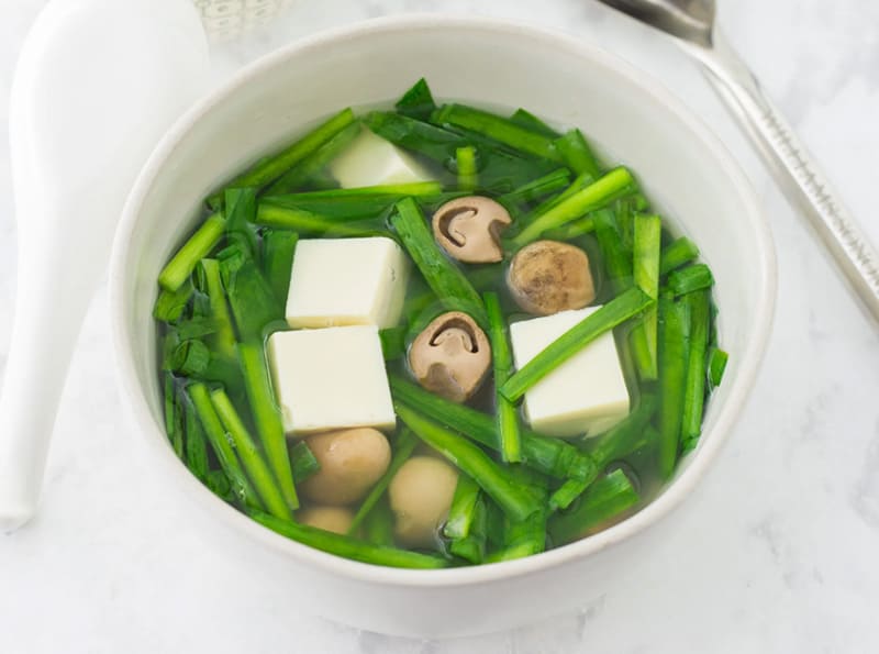 canh đậu hũ hẹ hộ trợ tăng cường sinh lực