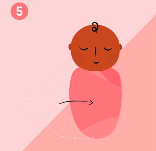 quấn khăn giúp trẻ sơ sinh dễ ngủ bước 5