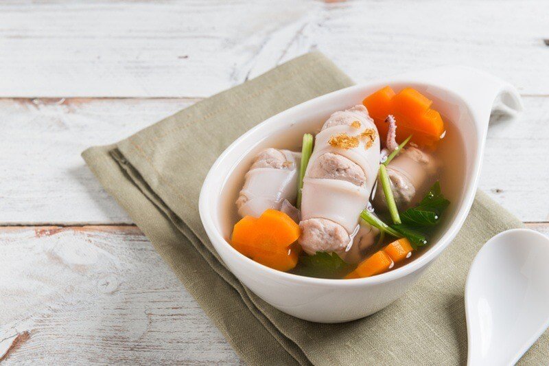 canh mực cho người gan nhiễm mỡ