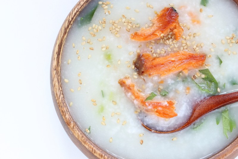 cháo cá hồi cho người gan nhiễm mỡ