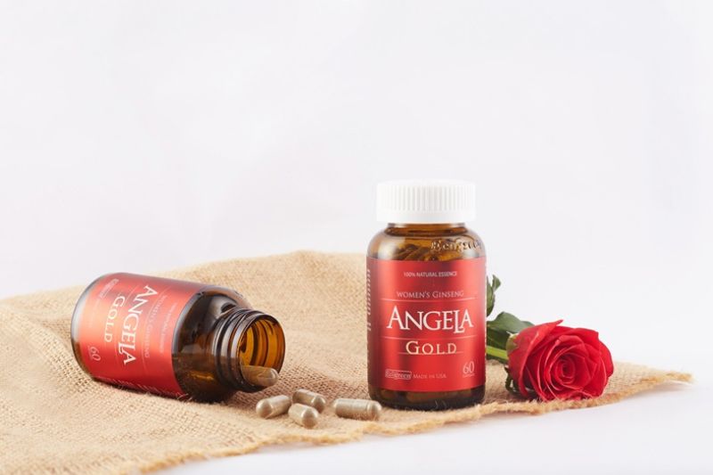 Viên uống Angela Gold hỗ trợ tăng cường sinh lý nữ, cải thiện các triệu chứng khó chịu thời kỳ tiền mãn kinh và mãn kinh - Ảnh: Internet.