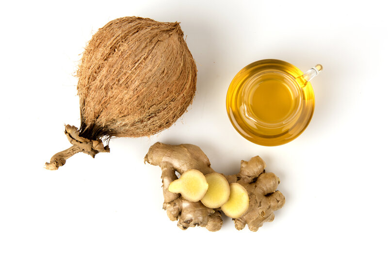 gừng và dầu dừa