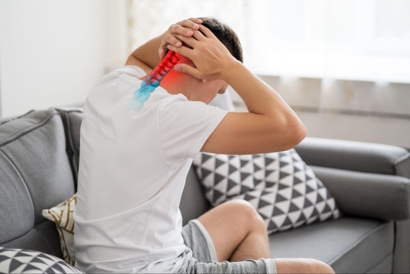 đau nhức cổ diện rộng do thoát vị 