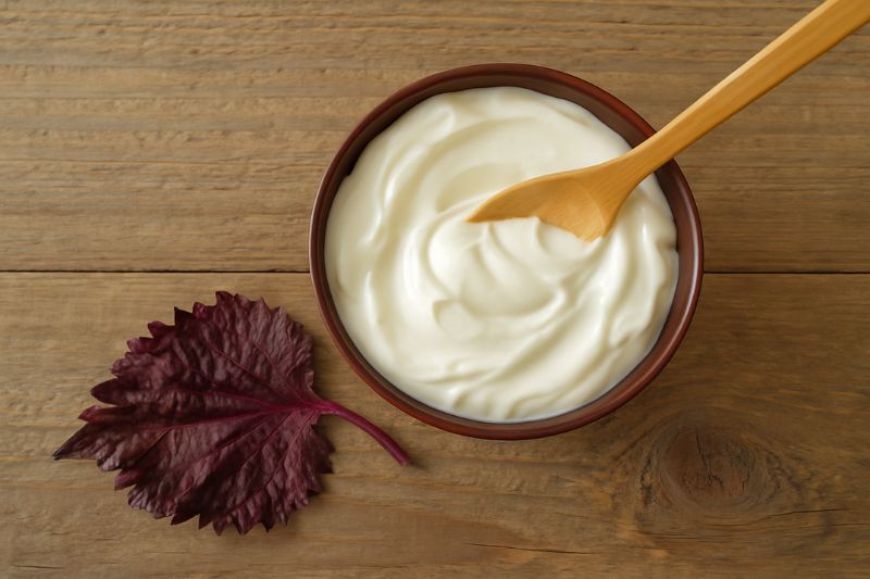 mặt nạ từ lá tía tô và sữa chua