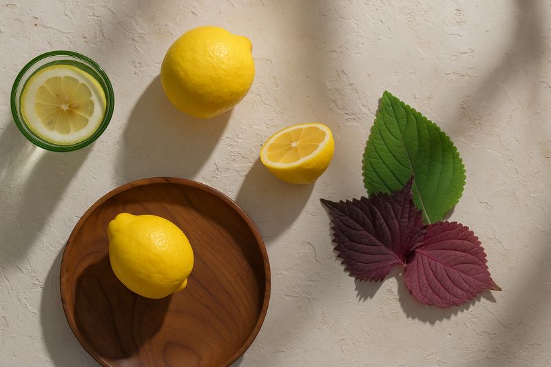 trị đồi mồi từ lá tía tô và chanh tươi