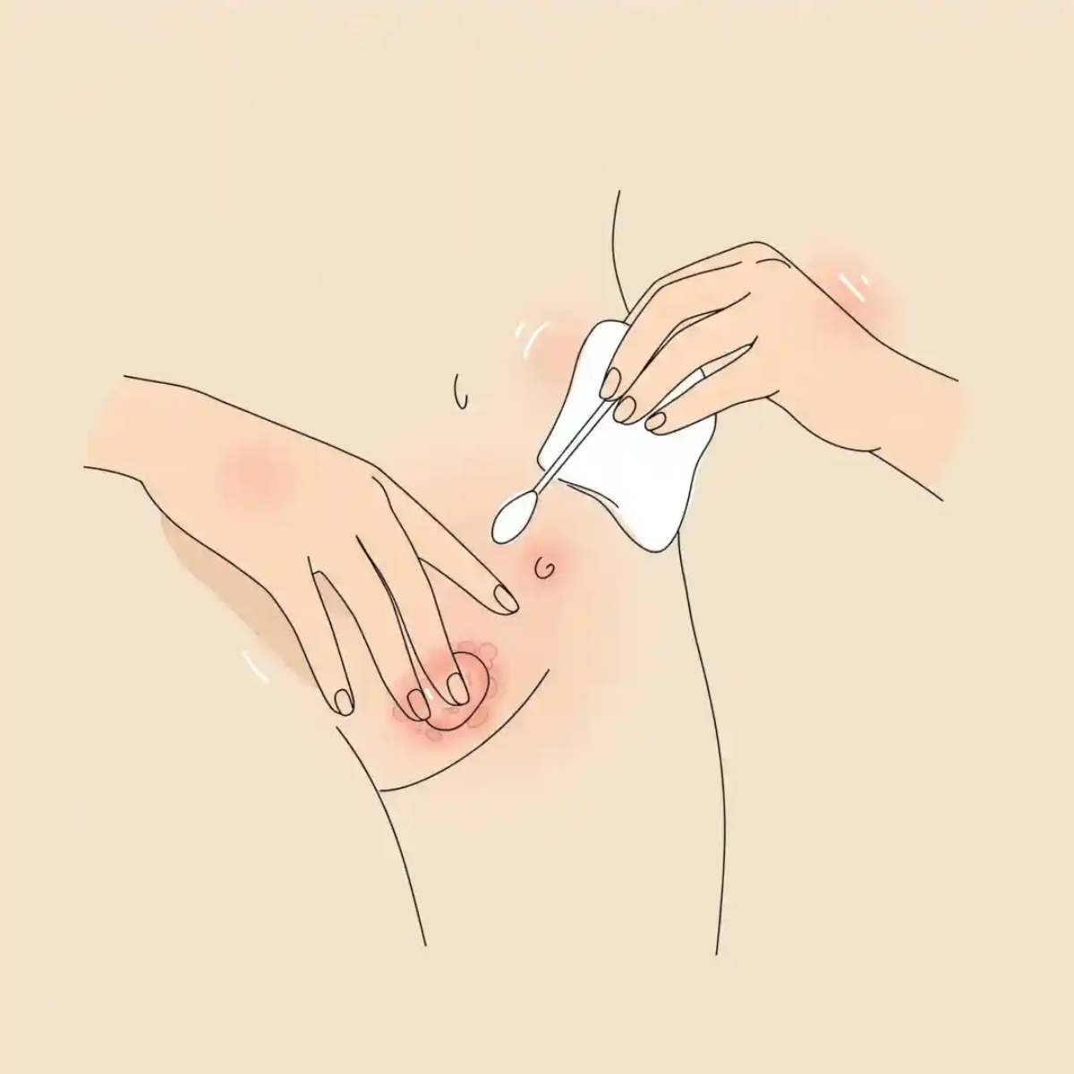 bôi thuốc vào nốt sùi