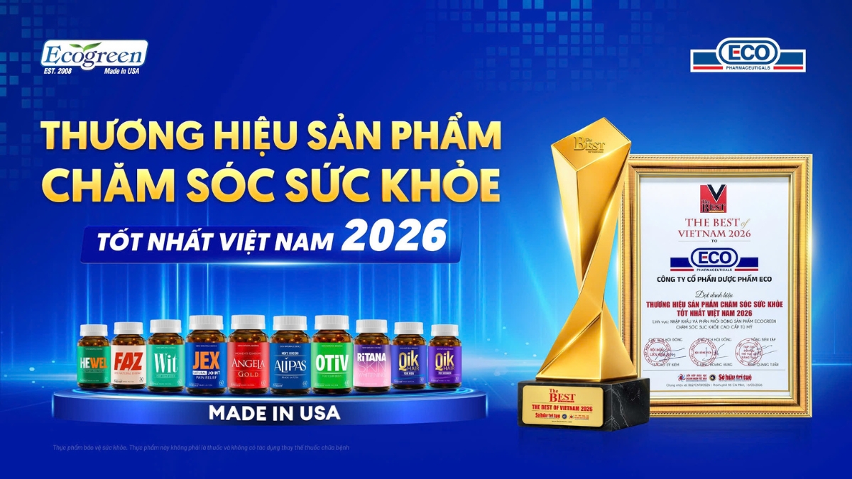 ECO Pharma nhận giải thương hiệu chăm sóc sức khỏe 2026