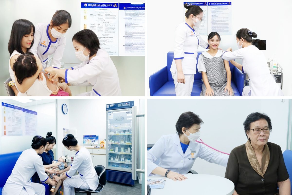 Khách hàng được tư vấn và khám sàng lọc kỹ lưỡng trước khi tiêm chủng tại VNVC